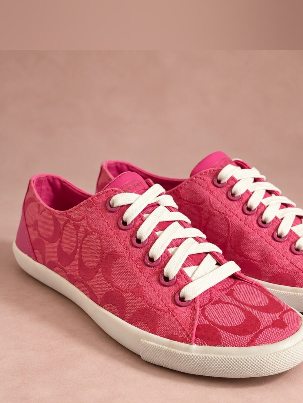 Coach Lovely Pink Signature C Jacquard Sneakers Women’s 7.5